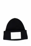 Mm6 Maison Margiela "wool Beanie Hat With Large Logo Patch" In Black