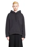 Mm6 Maison Margiela Felpa Con Cappuccio In Jersey Di Cotone Pieghettato In Black