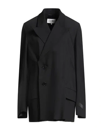 Mm6 Maison Margiela Woman Blazer Black Size 6 Polyamide, Viscose