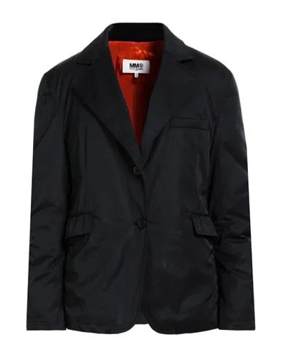 Mm6 Maison Margiela Woman Blazer Black Size 6 Polyester, Cotton