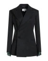 Mm6 Maison Margiela Woman Blazer Black Size 6 Polyester, Virgin Wool, Elastane In Black