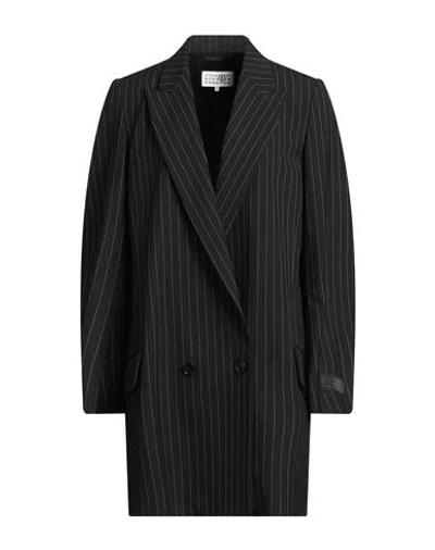 Mm6 Maison Margiela Woman Blazer Black Size 6 Polyester, Viscose, Elastane