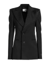 Mm6 Maison Margiela Black Stretch Polyester Blend Blazer In Black