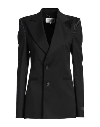 MM6 MAISON MARGIELA MM6 MAISON MARGIELA WOMAN BLAZER BLACK SIZE 6 POLYESTER, VISCOSE, ELASTANE
