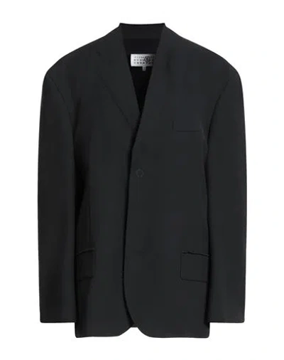Mm6 Maison Margiela Woman Blazer Black Size 6 Polyester, Viscose, Elastane