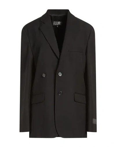 Mm6 Maison Margiela Woman Blazer Black Size 8 Polyester, Wool