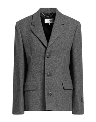 Mm6 Maison Margiela Woman Blazer Grey Size 12 Wool In Gray