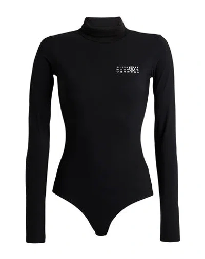 Mm6 Maison Margiela Mm6 X Salomon Long Sleeve Thermal Jersey In Deep Black