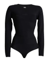 Mm6 Maison Margiela Woman Bodysuit Black Size Xl Polyamide, Elastane
