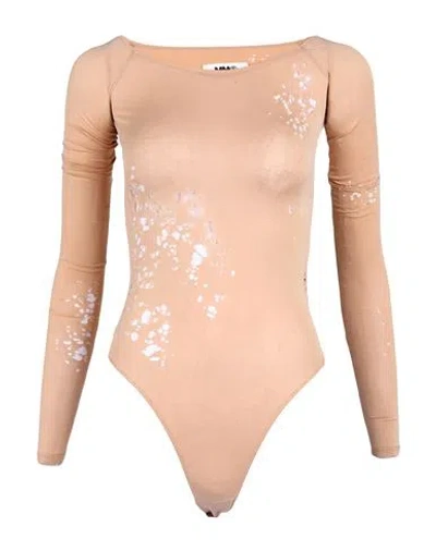 Mm6 Maison Margiela Woman Bodysuit Blush Size L Cupro, Elastane In Pink