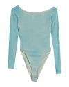 Mm6 Maison Margiela Woman Bodysuit Light Green Size L Polyamide, Elastane In Green