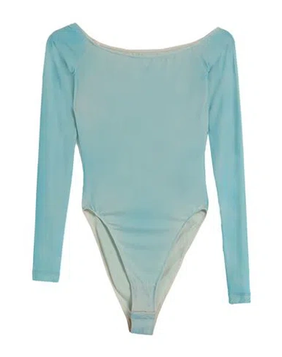 Mm6 Maison Margiela Woman Bodysuit Light Green Size L Polyamide, Elastane