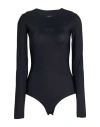 Mm6 Maison Margiela Woman Bodysuit Midnight Blue Size L Polyamide, Elastane In Black