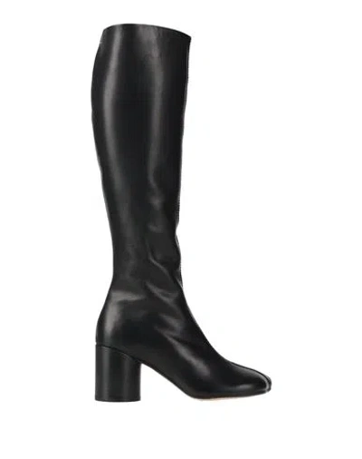 Mm6 Maison Margiela Woman Boot Black Size 8 Leather
