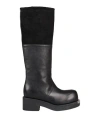 Mm6 Maison Margiela Woman Boot Black Size 8 Leather In Black