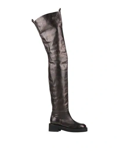 Mm6 Maison Margiela Woman Boot Bronze Size 8 Soft Leather In Yellow