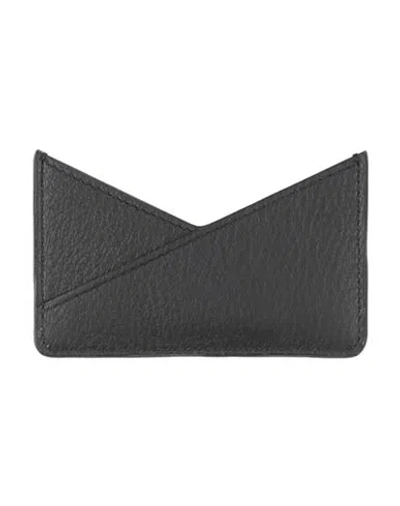 Mm6 Maison Margiela Woman Cardholder Black Size - Cow Leather, Brass
