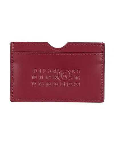 Mm6 Maison Margiela Woman Cardholder Burgundy Size - Cow Leather In Red
