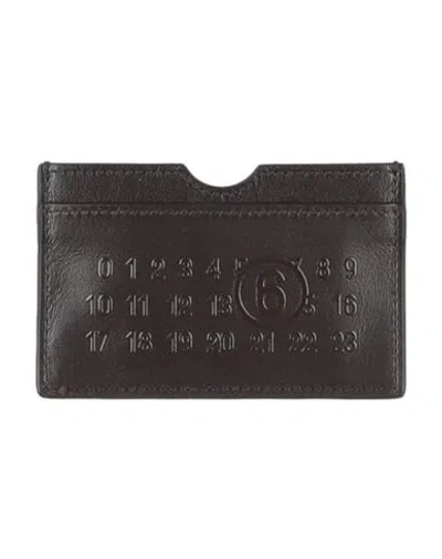 Mm6 Maison Margiela Woman Cardholder Dark Brown Size - Cow Leather