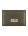 Mm6 Maison Margiela Woman Cardholder Military Green Size - Cow Leather In Green