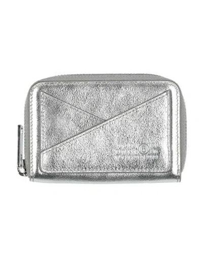 Mm6 Maison Margiela Woman Cardholder Silver Size - Cow Leather