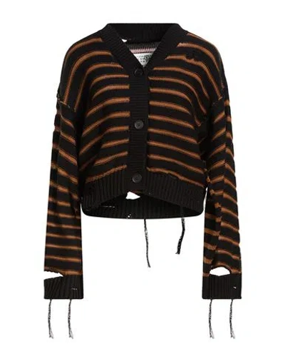 Mm6 Maison Margiela Woman Cardigan Black Size M Cotton In Multi