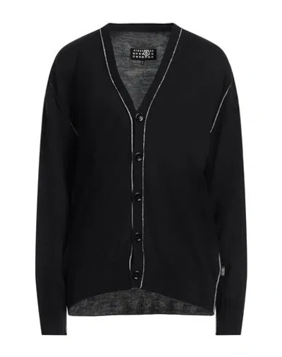 Mm6 Maison Margiela Woman Cardigan Black Size S Virgin Wool, Acrylic