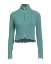 Mm6 Maison Margiela Woman Cardigan Dark Green Size M Cotton In Green