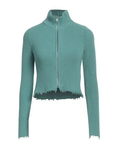 Mm6 Maison Margiela Woman Cardigan Dark Green Size M Cotton In Multicolor