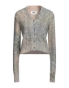 Mm6 Maison Margiela Woman Cardigan Grey Size L Cotton, Polyacrylic, Wool, Alpaca Wool, Textile Fiber In Grey