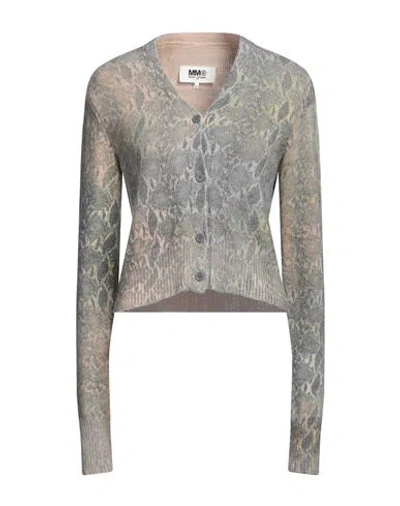 Mm6 Maison Margiela Woman Cardigan Grey Size L Cotton, Polyacrylic, Wool, Alpaca Wool, Textile Fiber