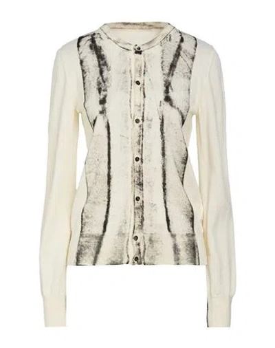 Mm6 Maison Margiela Off-white Folded Printed Gauge 14 Cardigan In Neutral