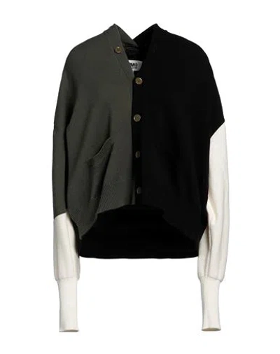 Mm6 Maison Margiela Woman Cardigan Military Green Size L Wool, Cotton, Polyester