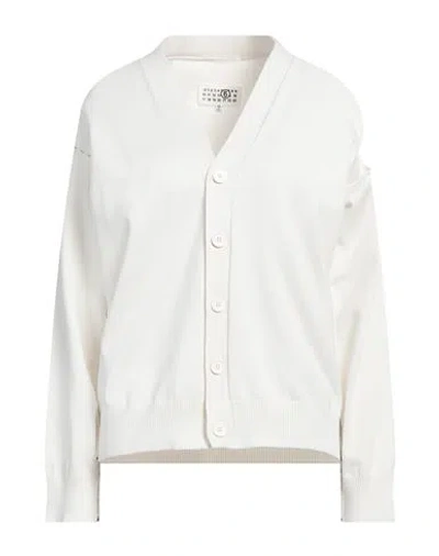 Mm6 Maison Margiela Woman Cardigan Off White Size L Polyester, Viscose