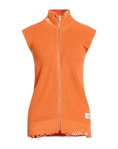 Mm6 Maison Margiela Woman Cardigan Orange Size L Cotton