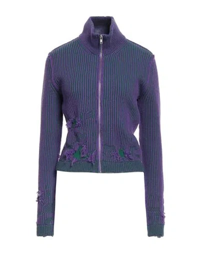 MM6 MAISON MARGIELA MM6 MAISON MARGIELA WOMAN CARDIGAN PURPLE SIZE L WOOL, POLYAMIDE