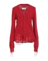 Mm6 Maison Margiela Woman Cardigan Red Size M Acrylic, Virgin Wool