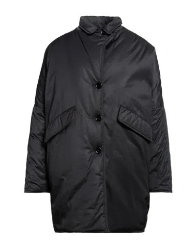 Mm6 Maison Margiela Woman Coat Black Size 6 Polyester, Cotton