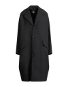 Mm6 Maison Margiela Woman Coat Charcoal Size 6 Polyester, Virgin Wool, Elastane In Black