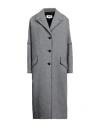 Mm6 Maison Margiela Woman Coat Grey Size 6 Wool, Polyamide In Grey