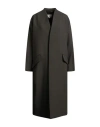 Mm6 Maison Margiela Woman Coat Military Green Size 6 Polyester, Virgin Wool, Elastane In Green