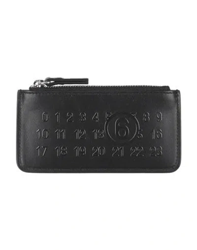 Mm6 Maison Margiela Woman Coin Purse Black Size - Leather, Brass, Zinc, Aluminum, Copper