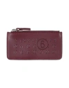 Mm6 Maison Margiela Woman Coin Purse Burgundy Size - Leather, Brass, Zinc, Aluminum, Copper In Red