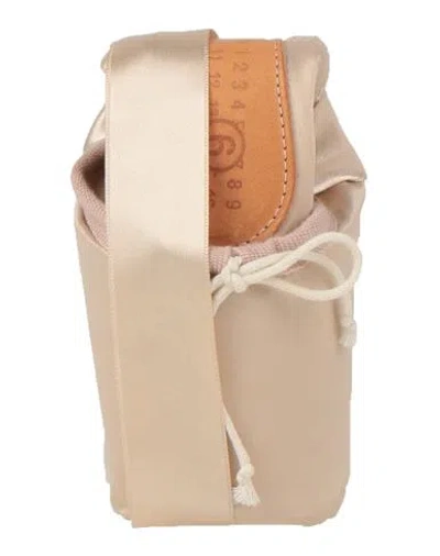 Mm6 Maison Margiela Woman Cross-body Bag Blush Size - Polyester, Cow Leather, Cotton In Neutral
