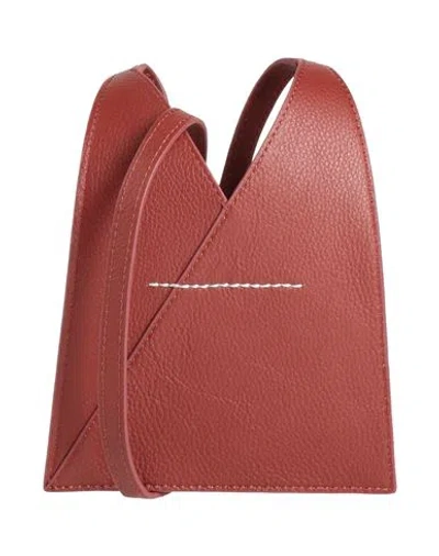 Mm6 Maison Margiela Woman Cross-body Bag Burgundy Size - Cow Leather In Red