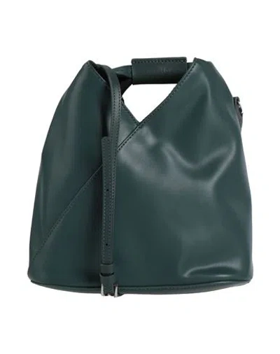 Mm6 Maison Margiela Woman Cross-body Bag Dark Green Size - Polyester, Polyurethane, Cow Leather, Zin