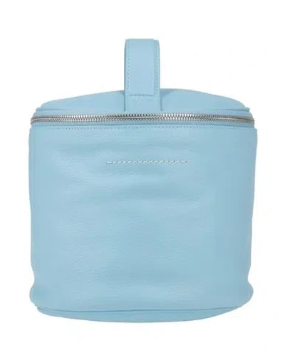 Mm6 Maison Margiela Woman Cross-body Bag Sky Blue Size - Bovine Leather, Cotton, Aluminum, Zinc, Cop