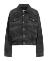 Mm6 Maison Margiela Crinkle-effect Denim Jacket In Black