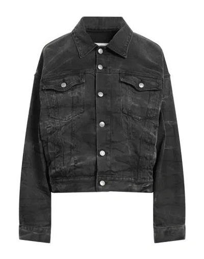 MM6 MAISON MARGIELA MM6 MAISON MARGIELA WOMAN DENIM OUTERWEAR BLACK SIZE 6 COTTON, ELASTANE
