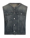 Mm6 Maison Margiela Woman Denim Outerwear Blue Size 2 Cotton In Gray